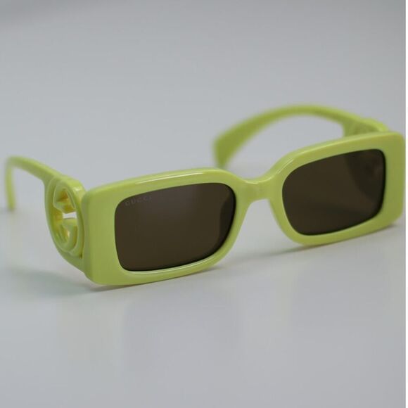 NEW Gucci Sunglasses GG1325S 007 Acid Yellow Brown Unisex Authentic - Picture 3 of 9